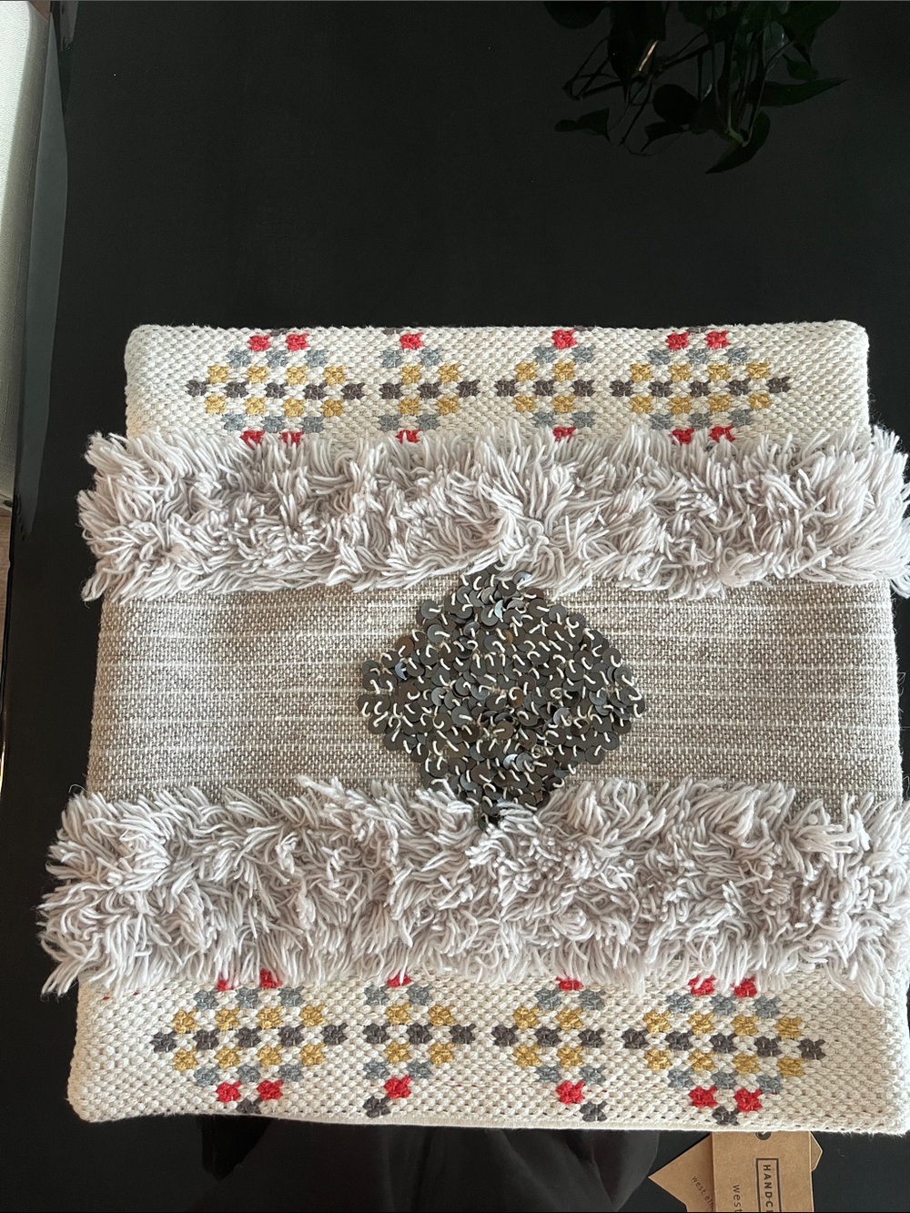 West Elm Neutral Handwoven Accent Pillow Cover
